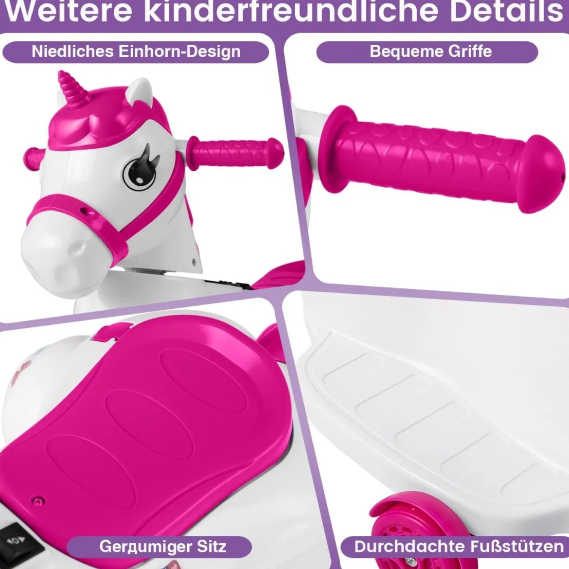 Kinder Elektro Motorrad mit Musik & LED & Stützrädern Elektromotorrad für Kinder ab 3 Jahren