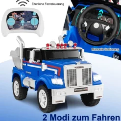 Kinder-Elektro-Traktor Optimus Prime Muldenkipper für Kinder 106,5 x 63,5 x 70 cm Blau