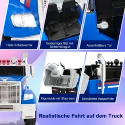 Kinder-Elektro-Traktor Optimus Prime Muldenkipper für Kinder 106,5 x 63,5 x 70 cm Blau