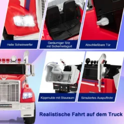 Kinder-Elektro-Traktor Optimus Prime Muldenkipper für Kinder 106,5 x 63,5 x 70 cm Rot