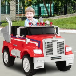 Kinder-Elektro-Traktor Optimus Prime Muldenkipper für Kinder 106,5 x 63,5 x 70 cm Rot