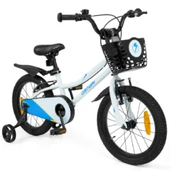 Kinderfahrrad 14/16 Zoll Fahrrad mit Höhenverstellbarem Sattel & Lenker für 3-5/4-7 Jahre Blau/Weiß