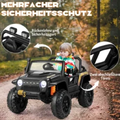 Kinderfahrzeug Akkubetriebenes Elektrofahrzeug mit Fernbedienung 123,5 x 70,3 x 71,3 cm Schwarz