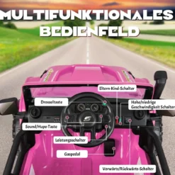 Kinderfahrzeug Akkubetriebenes Elektrofahrzeug mit Fernbedienung 123,5 x 70,3 x 71,3 cm Rosa