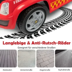 Kinder Feuerwehrauto mit Seifenblasenpistole & Leiter für Kinder von 18-36 Monaten Rot