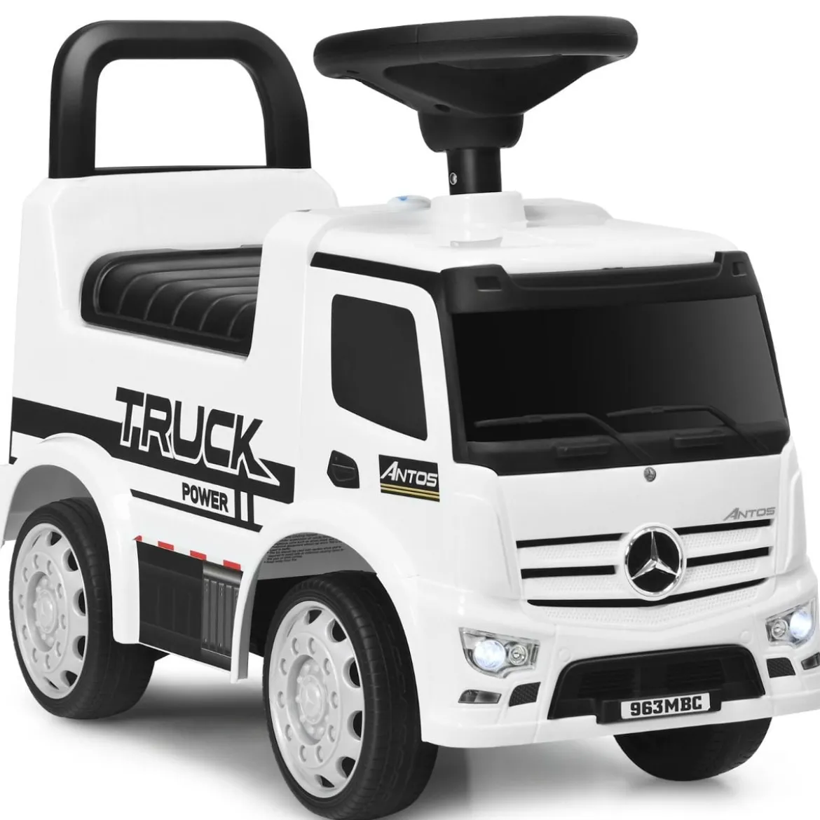 Kindergefährt Mercedes Benz Auto Kinderwagen Spielzeugauto 61,5 x 28,5 x 43 cm Weiß + Schwarz
