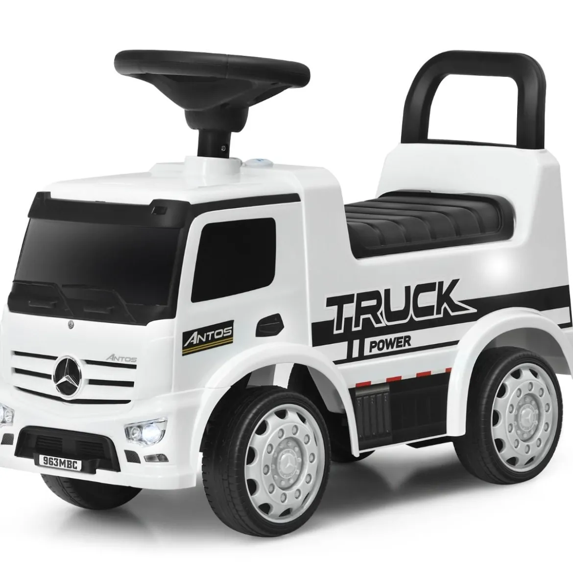 Kindergefährt Mercedes Benz Auto Kinderwagen Spielzeugauto 61,5 x 28,5 x 43 cm Weiß + Schwarz