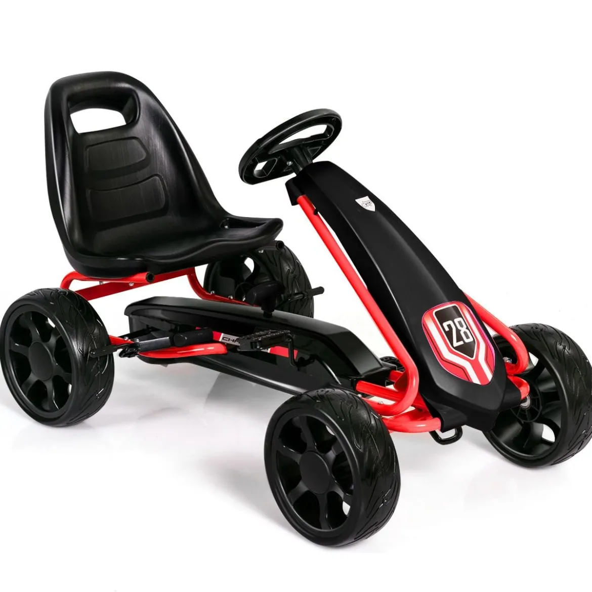 Kinder Gokart Kinder-Kart mit verstellbarem Sitz Kindergefährt 104 x 59 x 62 cm Schwarz