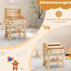 Kinder Grill-Spielset mit Spiel-Lebensmitteln & Grill-Werkzeugen & Zubehör Küchen Set