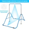 Kinder Gymnastikstange Höhenverstellbar Reckstange 90-130 cm Faltbare Turnstange Blau