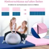 Kinder Gymnastikstange mit Gymnastikmatte Höhenverstellbar Reckstange 90-130 cm Rosa
