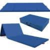 Kinder Gymnastikstange mit Gymnastikmatte Höhenverstellbar Reckstange 90-130 cm Blau