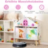 Kinderhausförmiges Bücherregal Holzpuppenhaus-Bücherregal mit 2 Aufbewahrungsboxen Bunt 62 x 30 x 72 cm