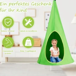 Kinder Hängehöhle Hängesessel Hängezelt Hängehöhle Hängesessel Kinder Fly Schaukel 80x80x140cm Grün