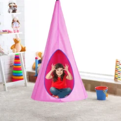 Kinder Hängehöhle Hängesessel Kinder Pod Hängesessel Hängezelt Hängehöhle Hängesessel 80x80x140cm Rosa