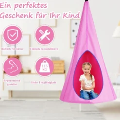 Kinder Hängehöhle Hängesessel Kinder Pod Hängesessel Hängezelt Hängehöhle Hängesessel 80x80x140cm Rosa