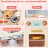 Kinderküche inkl. 22 Zubehör Eck-Spielküche mit Licht & Sound Spielzeugküche Rosa