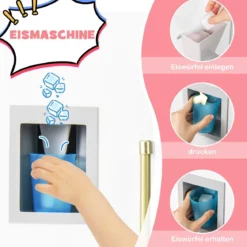 Kinderküche mit Eismaschine & Dunstabzugshaube & Tafel Spielküche Holzküche Weiß
