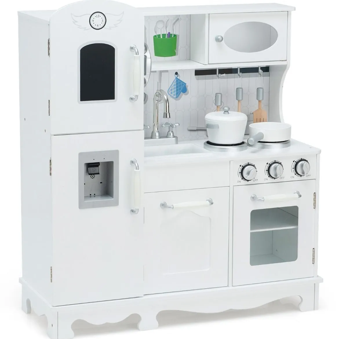 Kinderküche mit Realistischem Licht & Sound & Zubehöre 79 x 30 x 88,5 cm Weiß