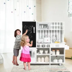 Kinderküche mit Tafel & Simulierten Geräuschen 83 x 32 x 80 cm Weiß
