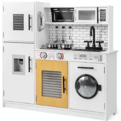Kinderküche mit Zubehör Spielküchen-Spielzeugset mit Ofen & Waschmaschine