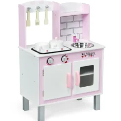 Kinder-Küchen-Spielset Kinderküche Spielzeugküche für Kleinkinder 55 x 30 x 80cm Rosa + Weiß