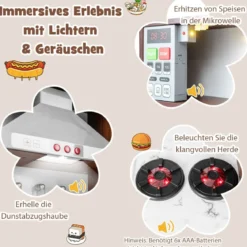 Kinderküchen-Spielset moderne Spielzeugküche mit attraktiven Lichtern Kaffee