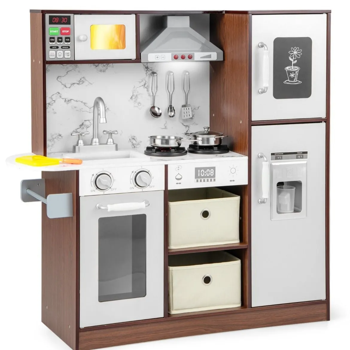 Kinderküchen-Spielset moderne Spielzeugküche mit attraktiven Lichtern Kaffee
