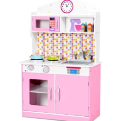 Kinderküchenspielzeug Spielküche für Kleinkind Rollenspiel Kinderküche 57 x 28 x 95,5 cm Rosa