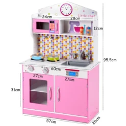 Kinderküchenspielzeug Spielküche für Kleinkind Rollenspiel Kinderküche 57 x 28 x 95,5 cm Rosa