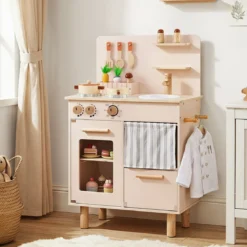 Kinderküche Puppenküche mit Herd Spüle & Geschirrspüler 50,5 x 30,5 x 80,5 cm für Kinder ab 3 Jahren