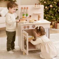 Kinderküche Puppenküche mit Herd Spüle & Geschirrspüler 50,5 x 30,5 x 80,5 cm für Kinder ab 3 Jahren