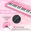 Kinder Klavier Keyboard 37 Tasten tragbares E-Piano mit 8 Rhythmen 8 Klangfarben & 22 Demos Rosa