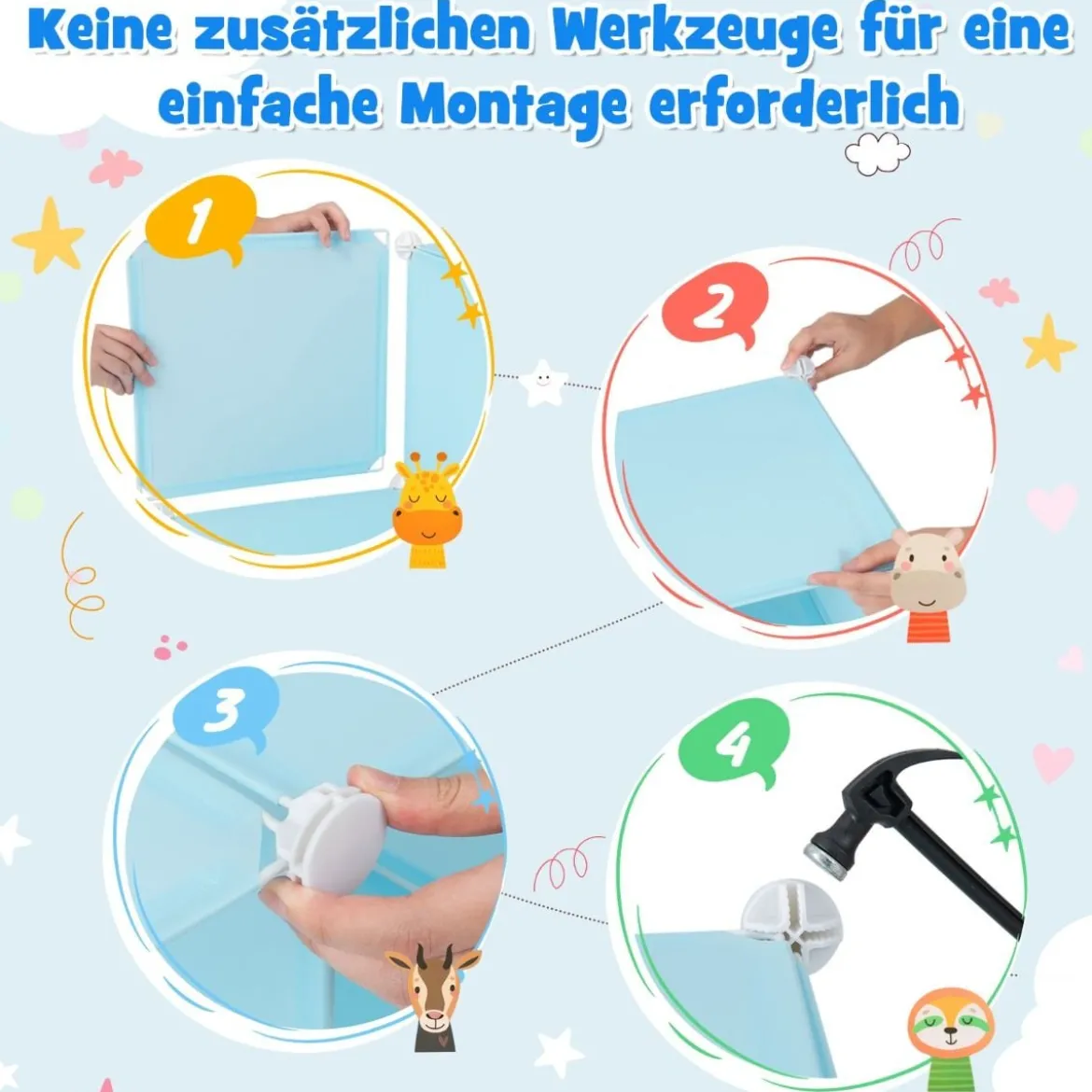 Kinder Kleiderschrank aus Kunststoff mit 12 Würfeln Kinderregal mit Türen & 2 Aufhänger