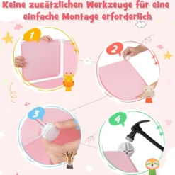 Kinder Kleiderschrank aus Kunststoff mit 12 Würfeln Kinderregal mit Türen & 2 Aufhänger