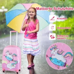 Kinderkoffer 2-Teiliges Kinder-Gepäckset Handgepäck- und Rucksack-Set Rosa