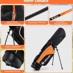 Kinder Komplettes Golf-Schlägerset Rechtshänder Golfset für Kinder von 11-13 Jahren Orange