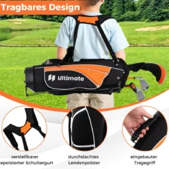 Kinder Komplettes Golf-Schlägerset Rechtshänder Golfset für Kinder von 8-10 Jahren Orange