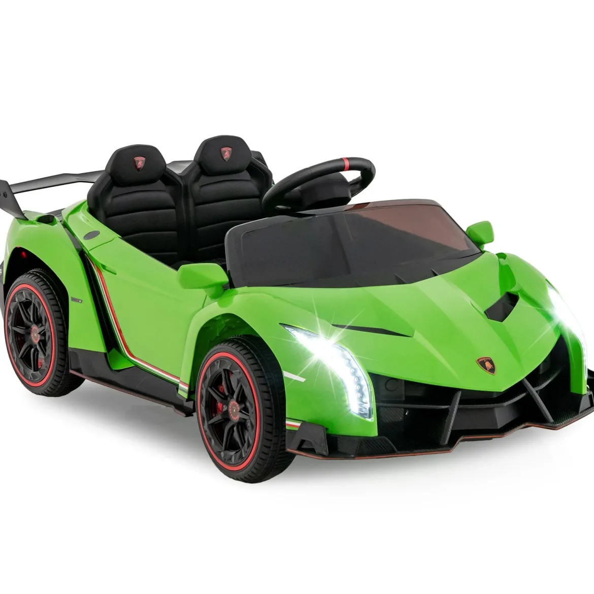 Kinder Lamborghini Elektroauto mit Fernbedienung & LED Scheinwerfer & Hupe & Musik Kinderfahrzeug