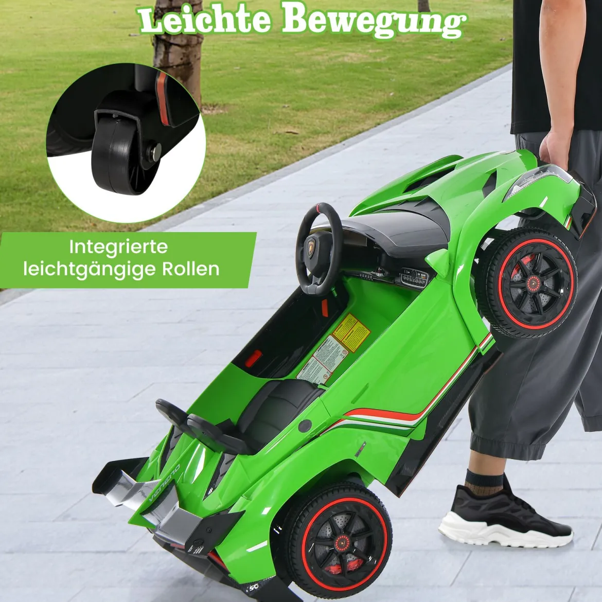 Kinder Lamborghini Elektroauto mit Fernbedienung & LED Scheinwerfer & Hupe & Musik Kinderfahrzeug