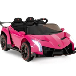 Kinder Lamborghini Elektroauto mit Fernbedienung & LED Scheinwerfer & Hupe & Musik Kinderfahrzeug