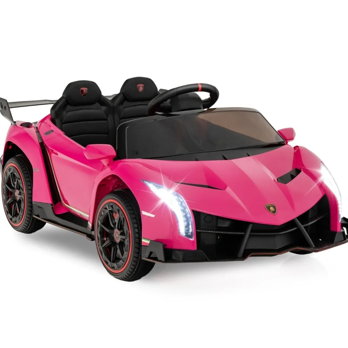 Kinder Lamborghini Elektroauto mit Fernbedienung & LED Scheinwerfer & Hupe & Musik Kinderfahrzeug
