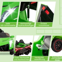 Kinder Lamborghini Elektroauto mit Fernbedienung & LED Scheinwerfer & Hupe & Musik Kinderfahrzeug
