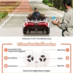 Kinder Lamborghini Elektroauto mit Fernbedienung & LED Scheinwerfer & Hupe & Musik Kinderfahrzeug