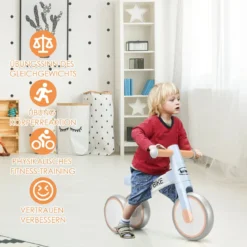 Kinder Laufrad Balance Fahrrad Balance Bike Kinderlaufrad Lauflernrad Dreirad ohne Pedal für Kinder Blau