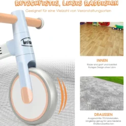 Kinder Laufrad Balance Fahrrad Balance Bike Kinderlaufrad Lauflernrad Dreirad ohne Pedal für Kinder Blau
