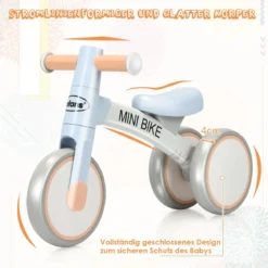 Kinder Laufrad Balance Fahrrad Balance Bike Kinderlaufrad Lauflernrad Dreirad ohne Pedal für Kinder Blau