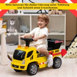 Kinder LKW mit Kippeimer & abnehmbarer Schaufel für Kinder im Alter von 18–36 M. Gelb