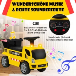 Kinder LKW mit Kippeimer & abnehmbarer Schaufel für Kinder im Alter von 18–36 M. Gelb