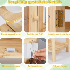 Kinder Matschküche Outdoor Kinderspielküche mit Herd Spüle Wassertank Pflanztöpfen und Kreidetafel